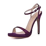 CHMILE CHAU-Zapatos para Mujer-Sandalias de Tacon Alto de Aguja-Sexy-Vestido de Fiesta-Correa de Tobillo-Plataforma 1cm