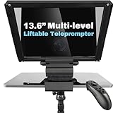 ILOKNZI 13.6-inch Aluminum teleprompter for Camera, Freely Adjustable Screen, Accommodates 12.9-inch Tablets, with Remote Control and Free Exclusive apps