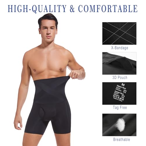 Mens Shapewear Tummy Control Shorts High-rise Compression Underwear, Slimming Body Shaper, Shaping Boxer Briefs2