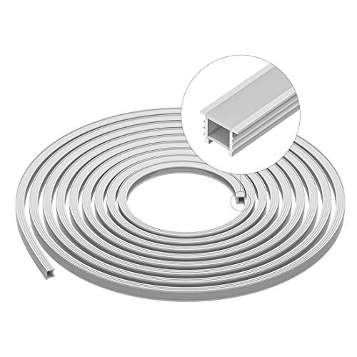 SEZO LED Profiel Siliconen T1616 3M LED Neon Opbouw Profiel Vlekloos voor 8mm 10mm Flexibele LED Strip Verlichting IP67 Waterdicht 16x16mm 120° Verlichting (LED Strip niet Inbegrepen)