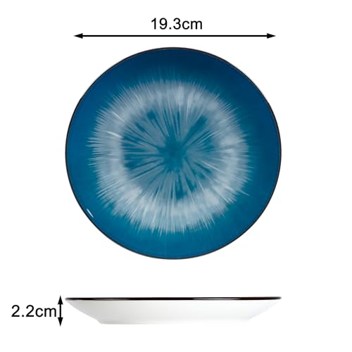 Waterside 12pc 2 Tone Blue Star Porcelain Dinnerware Set, 4 Dinner Plates, Side Plates and Bowls - Image 6