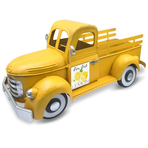 Teeloray Farmhouse Lemon Decor 13.4 Inch Large Vintage Truck with