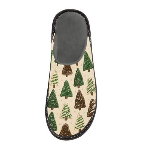 Slippers for Women Christmas Tree Polka Dots Pattern Soft Winter Warm Shoes Indoor Outdoor Non-Slip House Travel Slippers3