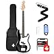 Donner E Bass Gitarre Anfänger Set, 4 Saiten P-Stil Bass Gitarren in voller Größe Elektrobass mit Gitarrentasche, Gitarrengurt und Gitarrenkabel (Schwarz)