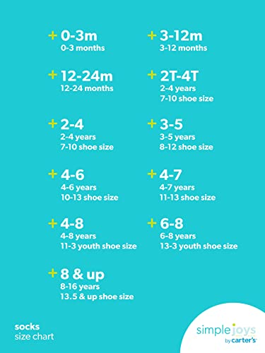 Simple Joys By Carter's Unisex Toddlers' Socks, 12 Pairs, Stripe/Dots, 2-3T #TOP3