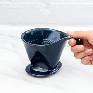 Zero Japan - Bee House Pour Over Coffee Dripper - Lead-Free & Cadmium-Free Ceramic Coffee Maker with Elegant Peek Hole, Drip Cone Brewer Coffee Gifts, Brewing Accessories - Jeans Blue, Standard Size