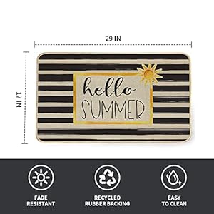 Hello Summer Doormat 17 x 29 Inch, Seasonal Sunshine Decor Door Mat Entryway Rugs for Indoor Outdoor Entrance Floor DM069 Hello Summer Doormat 17 x 29 Inch Seasonal Sunshine Decor Door Mat Entryway Rugs for Indoor Outdoor Entrance Floor DM069