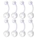 CrazyPiercing Transparent 14 Gauge Clear Acrylic Belly Button Ring Retainer (8 PCS)