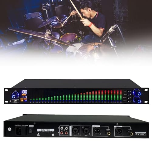 Ecualizador Digital EQ con Reducción de Ruido, Pantalla Espectral HD, 31 Bandas, 10 Efectos Preestablecidos Guardados, Pantalla LCD de Alta Definición y Chip de Procesamiento DSP miniatura 1
