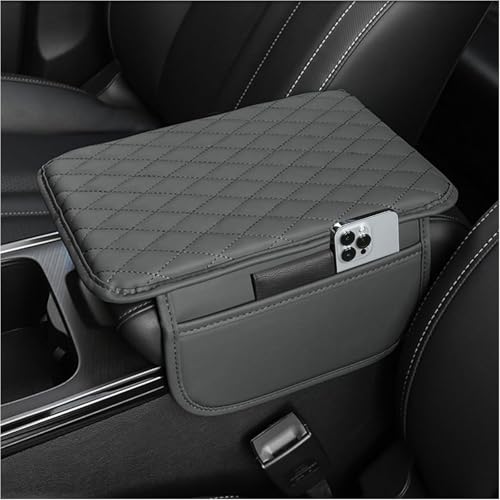 JJNIENUS Protector Reposabrazos Mejorado para Hyundai Grandeur/Azera IV TG 2005-2011, Funda Consola Central Cuero con 2 Bolsas Almacenamiento Impermeable Antideslizante Accesorio AutomóVil, Gray