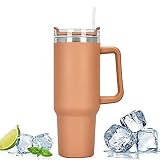 40oz 1200ml Doppelwandiger Edelstahl Vakuum Isolierbecher, Doppelwandig Isolierter Autobecher Reiseflasche, Becher Tumbler Trinkbecher Kaffeebecher Reisebecher Thermobecher für Auto Büro (coffee)