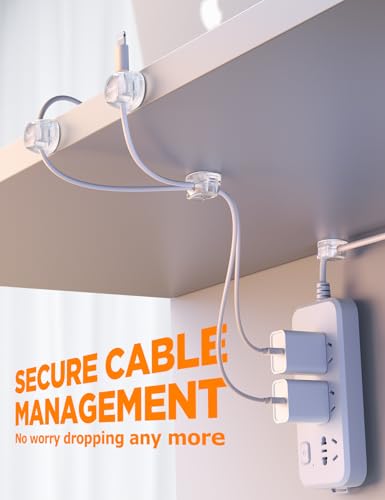 Cable Clips, Chfeila 6Pack Dual Spring Cord Organizer with Clasp Lock, [Max Stability] Des - image 4