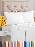 Queen Size 4 Piece Sheet Set - Extra Soft, Breathable & Cooling Sheets - Hotel Luxury Durable Bed Sheets for Women & Men - Deep Pockets, Easy-Fit & Wrinkle-Free Sheets - Bright White Oeko-Tex Sheets