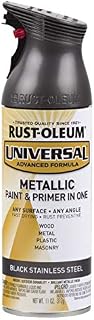Rust-Oleum 314558 Universal Spray Paint, Metallic Black Stainless Steel