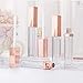 NATUWORLD 6PCS 5ml/0.17oz Empty Lip Gloss Tubes Containers with Brush Applicator and Rose Gold Lid Lip Balm Bottle Pipe Containers for DIY Lipstick Samples Lip Oil