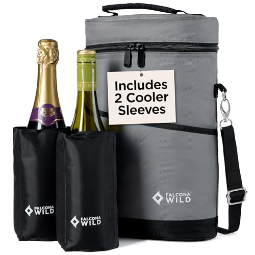 Opiniones y reviews de Enfriadores de botellas los 10 mejores. 45 Bolsa aislada para enfriar vino más dos mangas enfriadoras, capacidad para 2 botellas, mantiene las bebidas frías durante horas, se adapta a botellas estándar y champaña,...