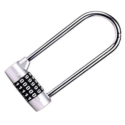 2.75" Wide 5 Position resettable U-Lock Padlock with 4.57" Long Shackle, Gym, Suitable