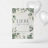 Ausgewählt verpackt Hochzeitskarte personalisiert als Ballonkarte – DIN A6 Ballonkarten für die Hochzeit mit Loch – Karten für Helium Luftballons – 50 Stück - Motiv 4