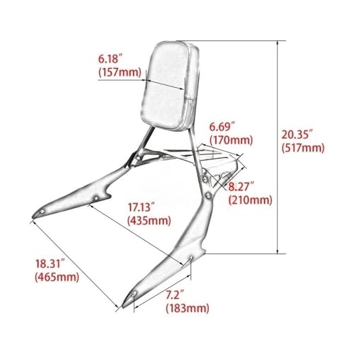 Coussin Dossier Passager et Support Arrière pour Custom Boulevard M109RZ