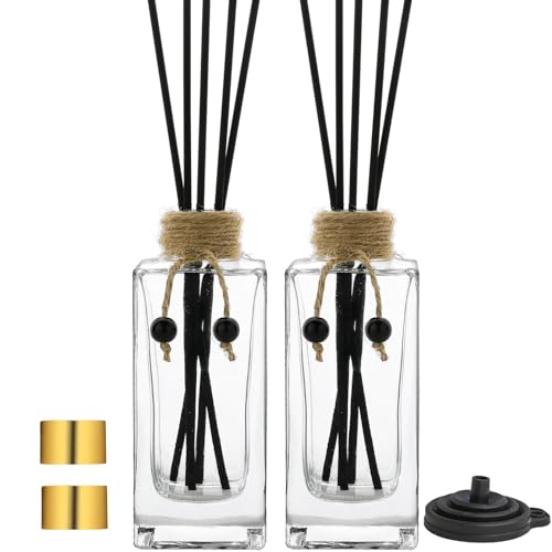 Set de 2 botellas difusoras de vidrio 5oz para aceites esenciales miniatura 1