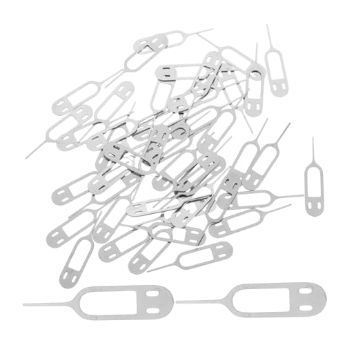 WOONEKY 50 Pièces Outil de Retrait de Carte Sim Acier Inoxydable Lot de Aiguilles Éjecteurs Universelles pour Téléphones Mobiles Rapide Aux Emplacements de Carte Sim