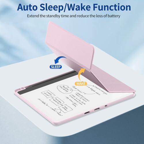 Image of Sanyetral Trifold Protective Case with Auto Sleep Wake, Not for Remarkable TCL Nokia -Pink