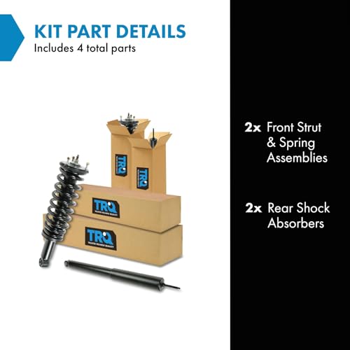 Image of TRQ Front and Rear Complete Strut Assembly & Shock Absorber Kit Complete Strut & Coil Spring Assembly Compatible with 2000-2006 Toyota Tundra