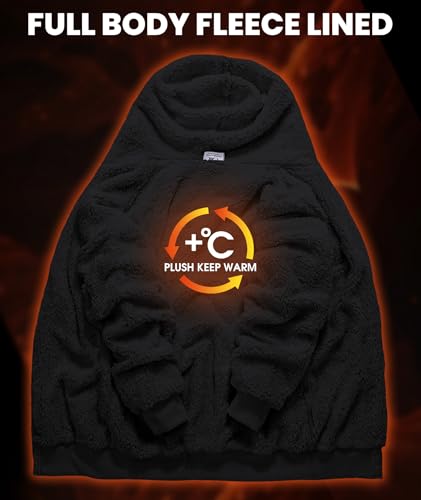 GEEK LIGHTING Mens Fleece Lined Hoodies Zip Up Waffle Knit Thicken Hooded Sweatshirts Winter Jackets2