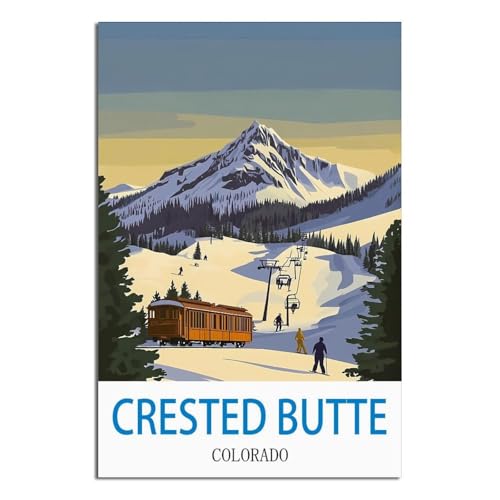Crested Butte Colorado affiche de voyage vintage idée cadeau pour globe-trotter