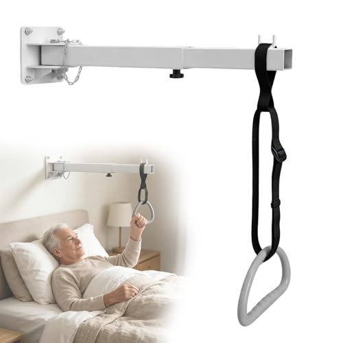 Zephviora Trapezstange Galgen für Bett Betttrapez für ältere Menschen Wandmontage Mobiler Freihstehender Bettgalgen mit Triangelgriff Bettgalgen Bettlift für ältere Bettaufrichter bis 80 kg