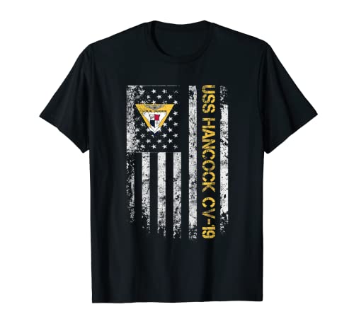USS Hancock CV-19 - Día de los veteranos de la bandera del portaaviones Camiseta