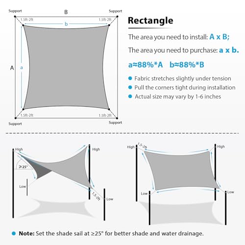 Toldo rectangular de arena para jardín Amagenix de 20 x 26 pies transpirable 5