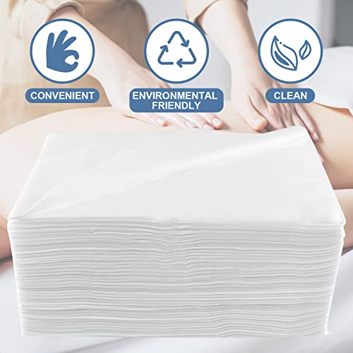 Alhroeuo Disposable Bed Sheets Bed Cover 100Pcs For Spa - Massage Bed Cover - Non-Woven Fabric Oil-Waterproof,Comfortable, 31" X 78"White #TOP2