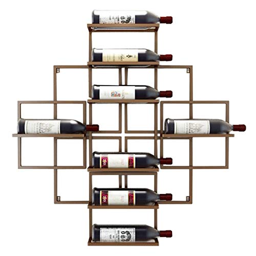 Soporte de vino de hierro para pared 8 botellas 80x10x80 cm miniatura 1