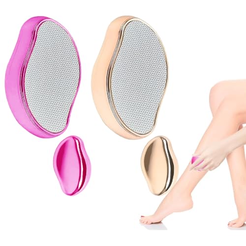 katmerio Nano Haarentferner Stein, 2 Stück Kristall Haarentfernung für Damen und Herren ohne Rasieren, Tragbarer Crystal Haarentferner für Hinterarme, Schmerzloses Peeling-Haarentfernungswerkzeug