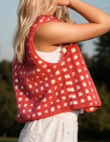 Women's Checkered Sherpa Vest Sleeveless Fleece Vest Jacket Zip Up High Neck Plaid Gilet for Warmth & Style2