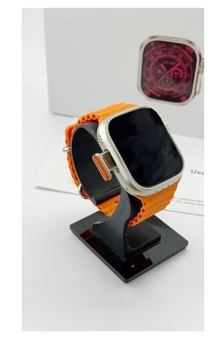 Image of GS29 4G SIM Android Smart Watch Honeycomb Edition with 1.99 Inch HD Display,8GB RAM+128 GB Storage, Play Store, Maps, Sports Modes, Volte Calling & Extra Orange and Black Bands
