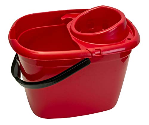 Abbey 12 litre plastic socket mop bucket (Red)