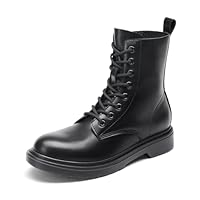 DREAM PAIRS Women Combat Boots Lace-up Low Heel Ankle Booties,Size 6,Black-Pu,DWUMAB2539