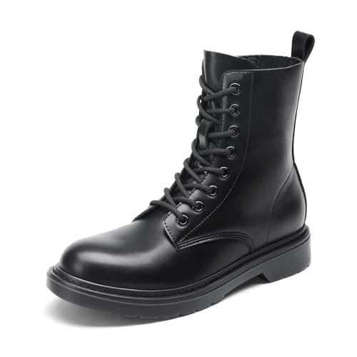 DREAM PAIRS Women Combat Boots Lace-up Low Heel Ankle Booties 5 Black-pu
