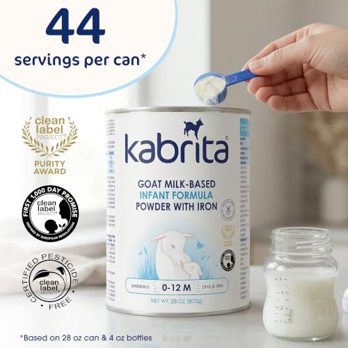 Image of Kabrita Goat Milk-Based Infant Formula Powder, Designed for Gentle Digestion, Gentle Alternative to Cow's Milk, with Iron, DHA, ARA & Prebiotics, for Infants 0-12 Months, Non-GMO, 28 oz