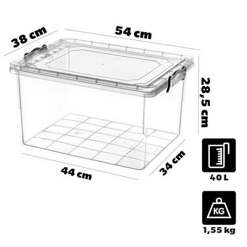 KADAX Transportbox 40L für Rähmchen, Aufbewahrungsbox 54 x 38 x 28,5 cm mit Deckel zur sicheren Aufbewahrung und zum Transport von Honig