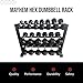 Mayhem Strength Hex Dumbbell Rack - Strength Training Equipment Stand - Weight Storage for Strength, Weight Lifting, Gym & Home Workouts - Two-Tier Rack