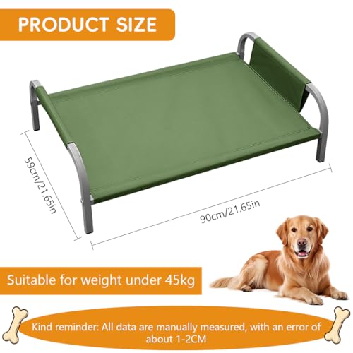 Image of Qpets Elevated Pet Bed for Cats and Dogs, Oxford Cloth with Steel Frame, 45kg Loading Capacity, Anti-Scratch Fabric, All Season Pet Rest Bed, Easy-Clean Pet Cot for Indoor, Outdoor & Travel Use