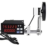 Digital Length Meter Counter, Single Measuring Wheel in Feet Inches Meter Yard, 0-999999 Mechanical Cable Wire Fishing Line Length Counter for Film Textile Cloth Printing Paper, Dual Relay Outputs