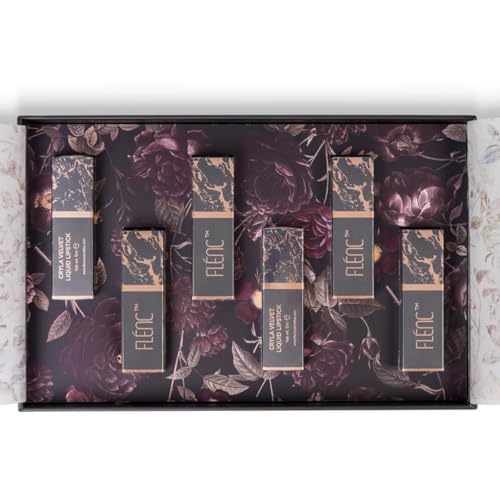 Image of FLENC Velvet Matte Liquid Lipstick Set (6 Colors) | 16 Hours Long Lasting, Smudge Proof, Lightweight Hydrating Lip Color | Nude, Pink & Red Shades | Luxury Gift Set for Women