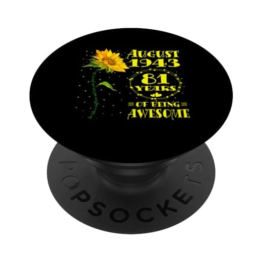 81 Cumpleaños Amantes del girasol de 81 años nacidos en agosto de 1943 PopSockets PopGrip Intercambiable