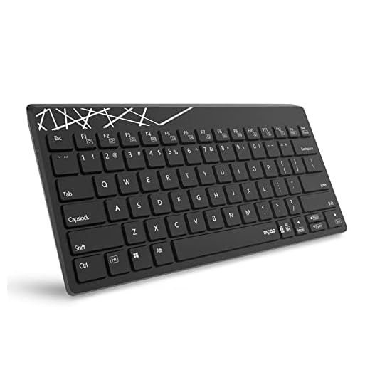 Rapoo K800 2.4G Wireless Keyboard Small Silent Compact Low-Profile Plug and Go for Computer/Desktop/PC/Laptop/Notebook/Smart TV Travel Business Keyboards Black