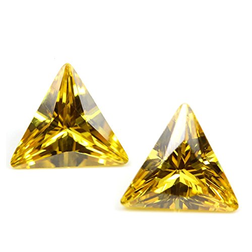 Zircone cubique jaune triangle 4x4mm pierre zirconium carré pour bijou