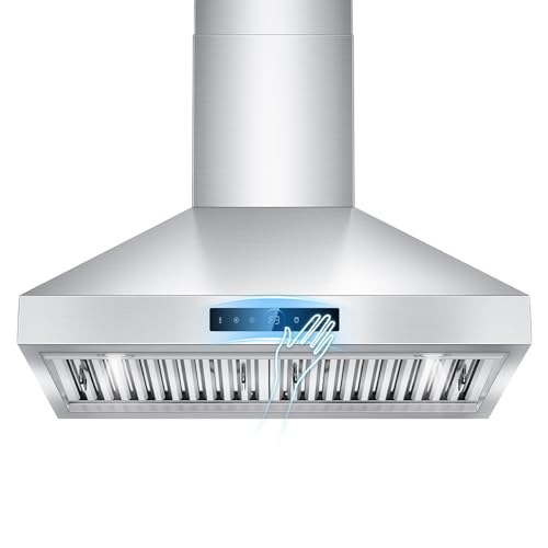 Image of 30 inch Wall Mount Range Hood,1200 CFM Stainless Steel Stove Vent Hood